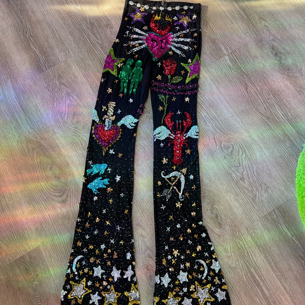 Discount Universe Super Rare Astrology Had Sequin Pants Size Large